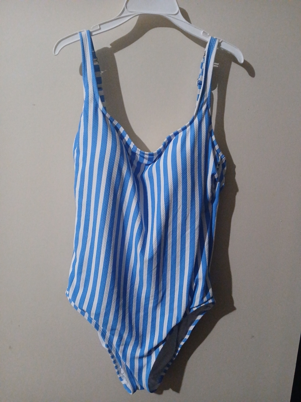 Time&tru Blue and White Striped One-Piece Swimsuit Woman size XL